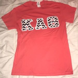 Coral Kappa Alpha Theta Stitch with Navy and White